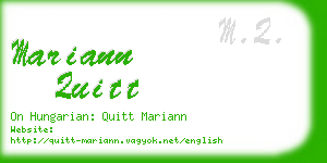 mariann quitt business card